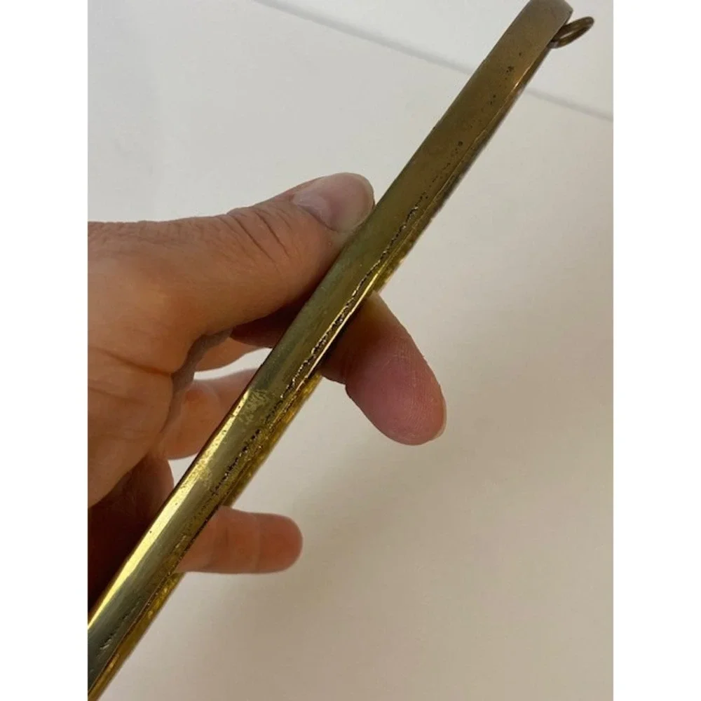 Vintage Solid Brass Letter O Number 0 Wall Hanging Plaque Gold Tone 8.5 Inch